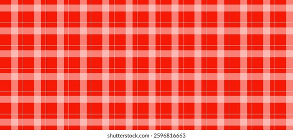 Red and white plaid fabric checkered texture background