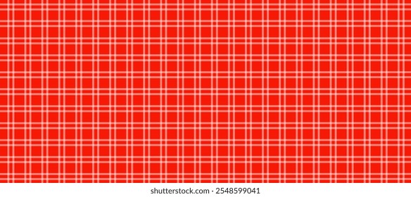 Red and white plaid fabric texture background