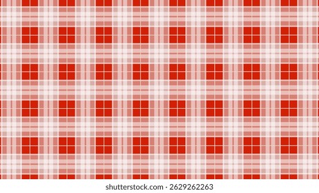  Red and white plaid fabric texture background. Luxury plaid checkered seamless pattern.