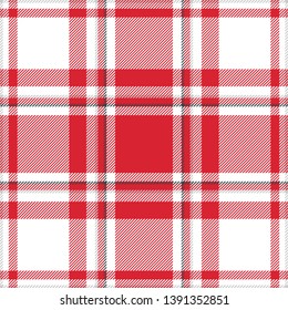 Red and white plaid seamless pattern