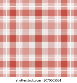 Red and white plaid seamless pattern