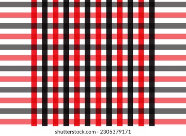 Red and White Plaid Tartan Seamless Pattern. This is a classic plaid pattern suitable for shirt printing, backgrounds, and textiles