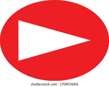 Red and white play icon