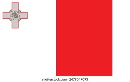 RED AND WHITE WITH PLUS MALTA FLAG