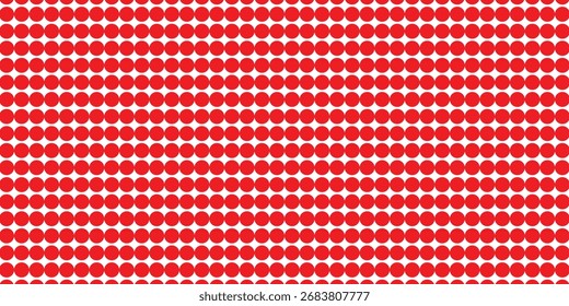 Patrón geométrico de lunares rojos y blancos: diseño circular audaz para textiles, Fondos de pantalla y gráficos digitales modernos. Ilustración de Vector