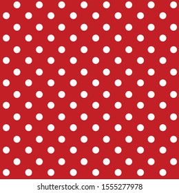 Red and white polka dot pattern seamless. Red glitter background. Christmas background. Dot pattern for gift wrap, fabric pattern, textile, tile and wallpaper.