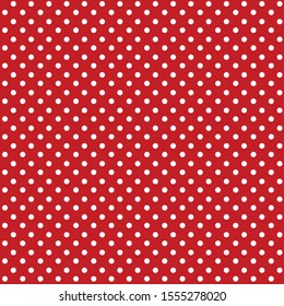 Red and white polka dot pattern seamless. Red glitter background. Christmas background. Dot pattern for gift wrap, fabric pattern, textile, tile and wallpaper.