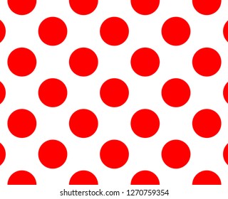 Red and white polka dot pattern..Texture for - plaid,clothes, shirts, dresses, paper, bedding, blankets, quilts and other textile products.Vector illustration.EPS-10.