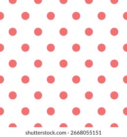 Fundo de padrão sem costura polka ponto vermelho e branco