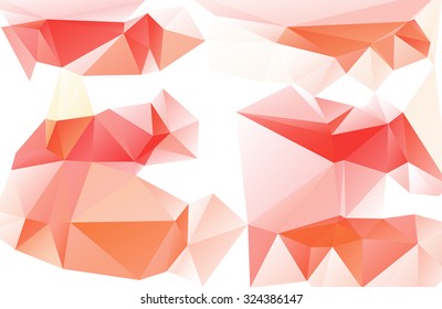 Red and White Polygonal Mosaic Background, Vector illustration, Creative Business Design Templates