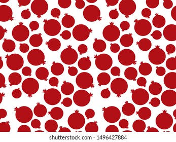 Red and White Pomegranate seamless pattern