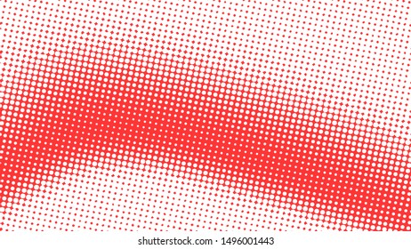 Red and white pop art background in retro comic style with halftone dots design isolated
