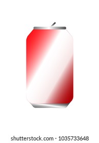 Red and White Pop Can on White Background