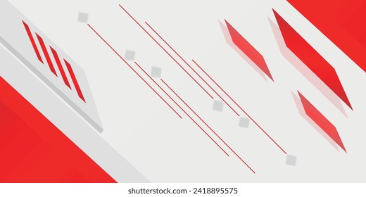 Vector de diseño de fondo geométrico profesional rojo blanco.