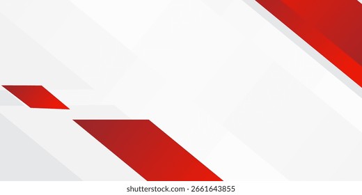 Diseño de fondo geométrico profesional blanco rojo, Ilustración vectorial