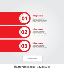 red and white progress paper banners / can be used for infographics / numbered banners / horizontal cutout lines / graphic or website layout vector