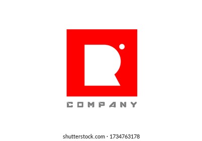 red white R alphabet letter logo icon for company and business with dot design