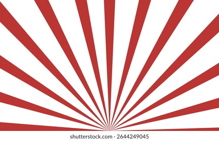 Red and White Radiating Stripes Abstract Background Design