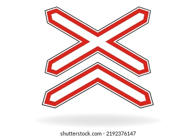 red and white railway sign, multi-track railway