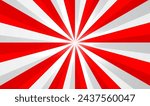 Red and white rays stripes sunburst 3d illustration decorative background. Japan flag. Sun Japanese pattern. Red and White sunrise background. Starburst ray, Starburst Backdrop. Sunburst Vector EPS10.