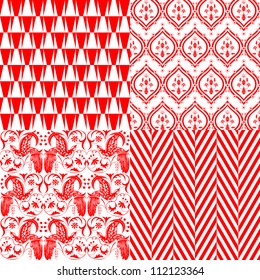 Red and white repeating patterns