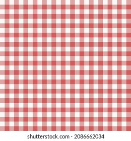 Rot-weißes Tischlermuster im Restaurant. Vintage-Stil Plaid-Muster. Schachte Vektorgrafik rustikale Textur.