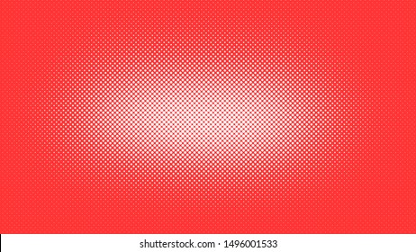 Red and white retro comic pop art background with haftone dots design. Vector clear template for banner or comic book design, etc