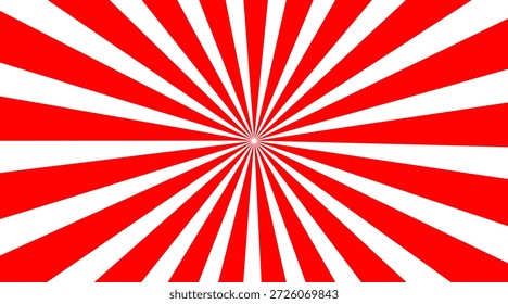 Fondo retro de estallido rojo y blanco con rayos radiales dinámicos. Patrón de estallido de Antiguas inspirado en el arte pop clásico y el diseño de mediados de siglo, perfecto para carteles, Anuncios, publicidad, cómics y gráficos promocionales.