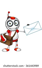 Red And White Robot - Mail Delivery