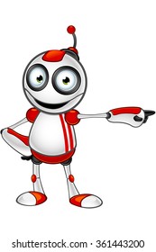 Red And White Robot - Pointing