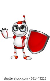 Red And White Robot - Shield
