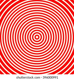 Red white round abstract vortex background. Hypnotic spiral wallpaper. Vector illustration