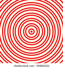 Red white round abstract vortex background. Hypnotic spiral wallpaper. Vector illustration