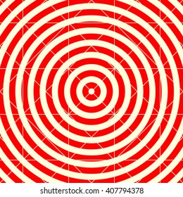 Red white round abstract vortex background. Hypnotic spiral wallpaper. Vector illustration
