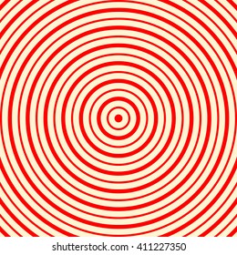 Red white round abstract vortex background. Hypnotic spiral wallpaper. Vector illustration