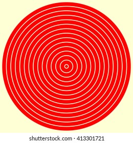 Red white round abstract vortex background. Hypnotic spiral wallpaper. Vector illustration
