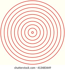 Red white round abstract vortex background. Hypnotic spiral wallpaper. Vector illustration