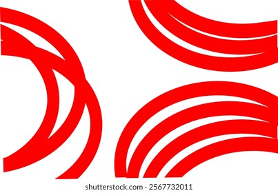 Red white round lines abstract futuristic technology background. Vector digital art design