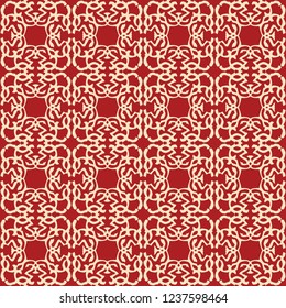 Red and white royal pattern. The Seamless vector background