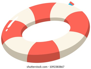 Ilustración del anillo de seguridad rojo y blanco