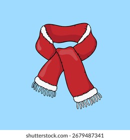 Red and White Scarf Vector Illustration