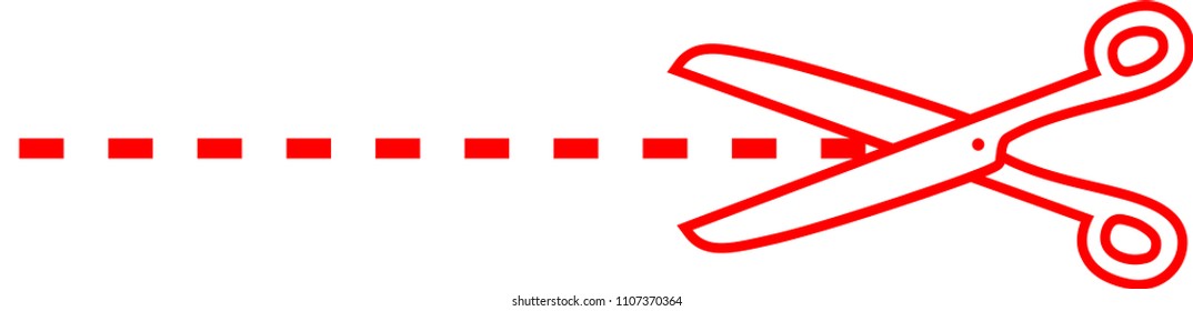 Red White Scissors for cuttifng illustration