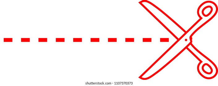 Red White Scissors for cuttifng illustration