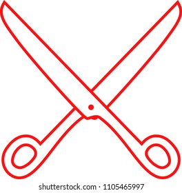 Red White Scissors illustration