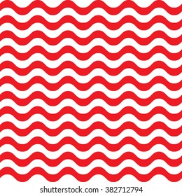 red with white seamless big waves pattern