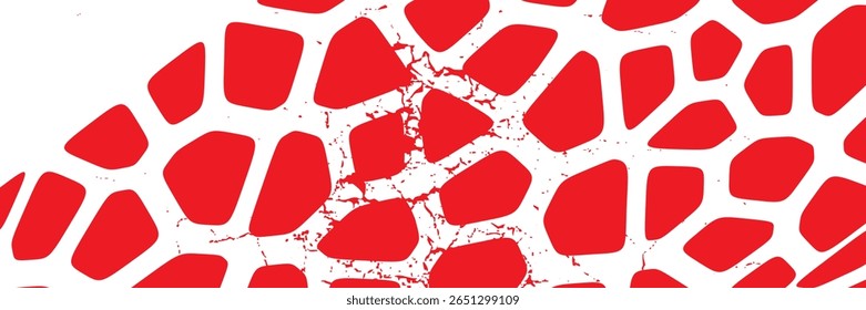 Red and white seamless geometric pattern vector set. Irregular repeating backgrounds for web tiles, science, and interior design. Collection of polygonal voronoi line cell template backgrounds.eps 10