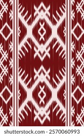Red and white Seamless ikat pattern Thailand