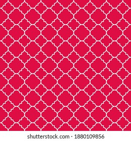 Red and white seamless pattern. Abstract geometric pattern in arabic style. Simple vector seamless design for background, paper, textile, wallpaper, web