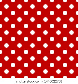 Vintage Polka Dots White Red Pattern 