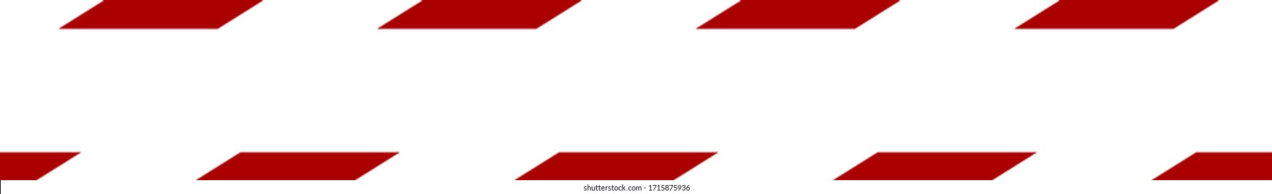 Icono de marcación del suelo de banda de seguridad roja y blanca con espacio vacío para texto. Imagen vectorial